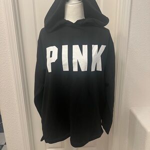 PINK Victoria's Secret Black Hoodie with White Accents